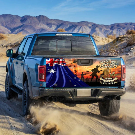 Lest We Forget. Veteran Poppy Australian Truck Tailgate Decal Sticker Wrap