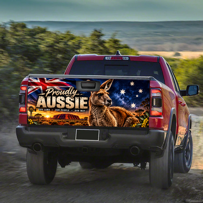 Proudly Aussie – Australian Kangaroo Truck Tailgate Decal Sticker Wrap