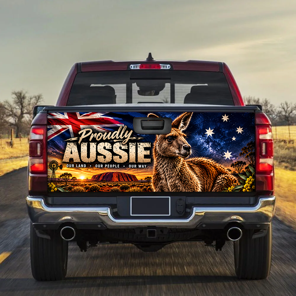 Proudly Aussie – Australian Kangaroo Truck Tailgate Decal Sticker Wrap