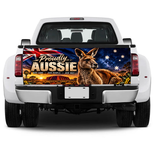 Proudly Aussie – Australian Kangaroo Truck Tailgate Decal Sticker Wrap